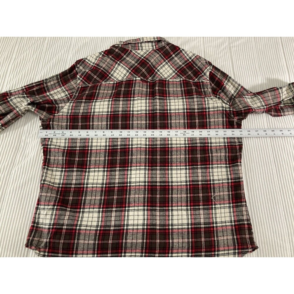 Paper Denim & Cloth Flannel Shirt Mens XL Red Plaid Button Up Cotton Casual - Picture 8 of 9